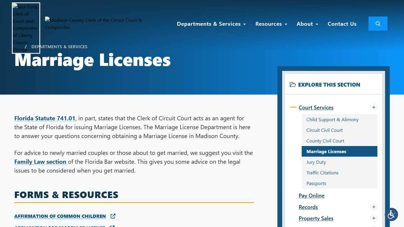 Marriage Licenses Madison County Clerk of Court & Comptroller